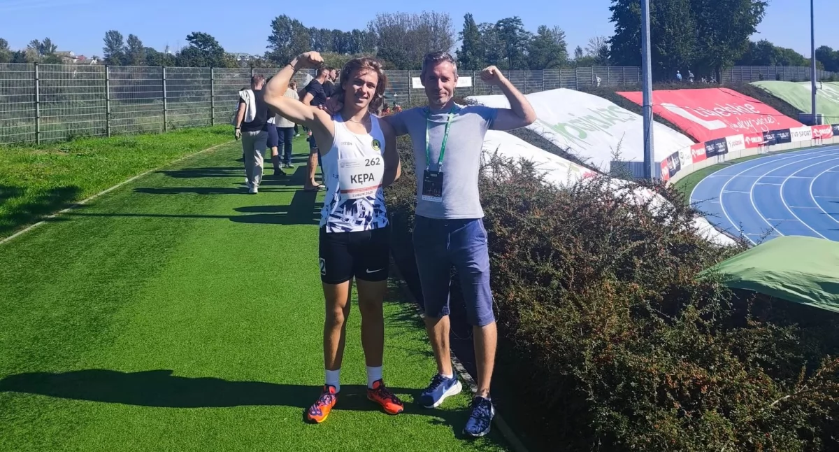 Mistrzostwach Polski U16 w lekkiej atletyce w Lublinie. Pobiegli Maciej Kępa i Mikołaj Dobrowolski z Athletics Team Radomsko