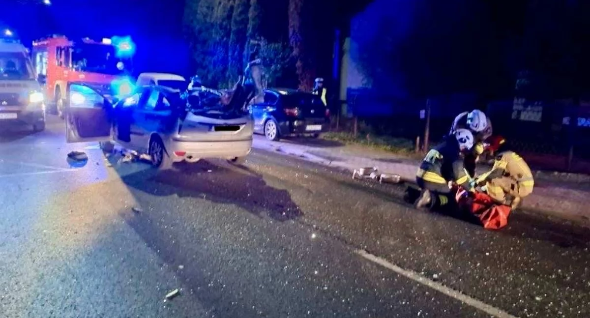 Wypadek na ulicy Reymonta w Strzałkowie. Samochód zderzył się z koniem