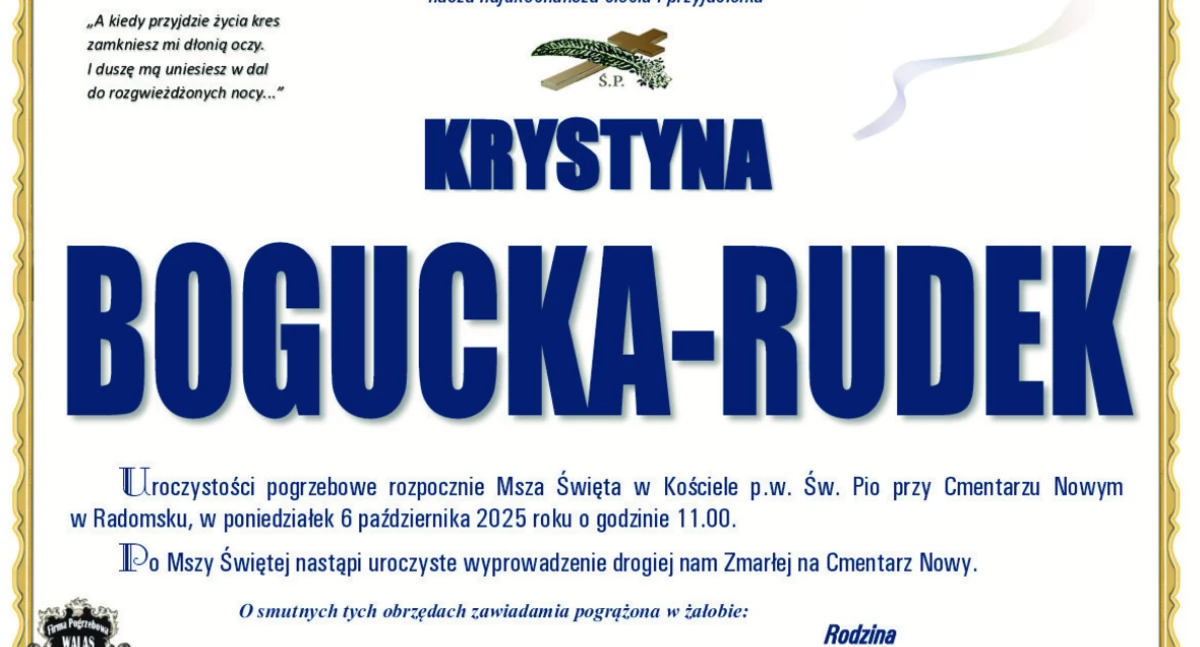 Odeszła Krystyna Bogucka-Rudek, wicedyrektorka Drzewniaka, wieloletnia nauczycielka języka polskiego