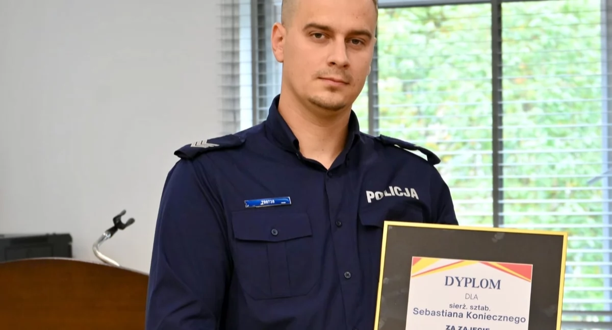 Sierżant sztabowy Sebastian Konieczny najlepszym policjantem powiatu radomszczańskiego. Plebiscyt rozstrzygnięty