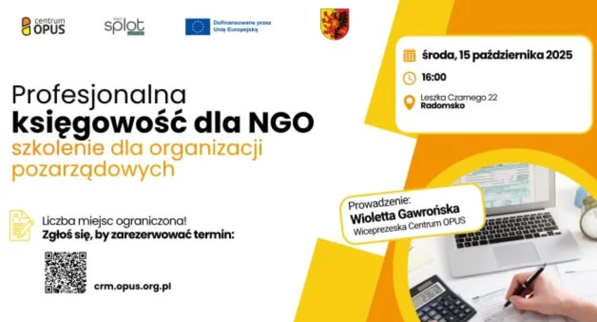 Centrum Promocji i Rozwoju Inicjatyw Obywatelskich OPUS zaprasza na praktyczne szkolenie z księgowości
