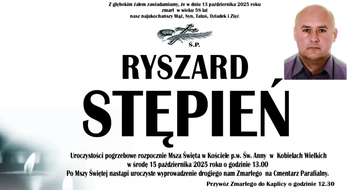 Zmarł Ryszard Stępień, radny Gminy Kobiele Wielkie. Uroczystości pogrzebowe odbędą się w środę w parafii św. Anny