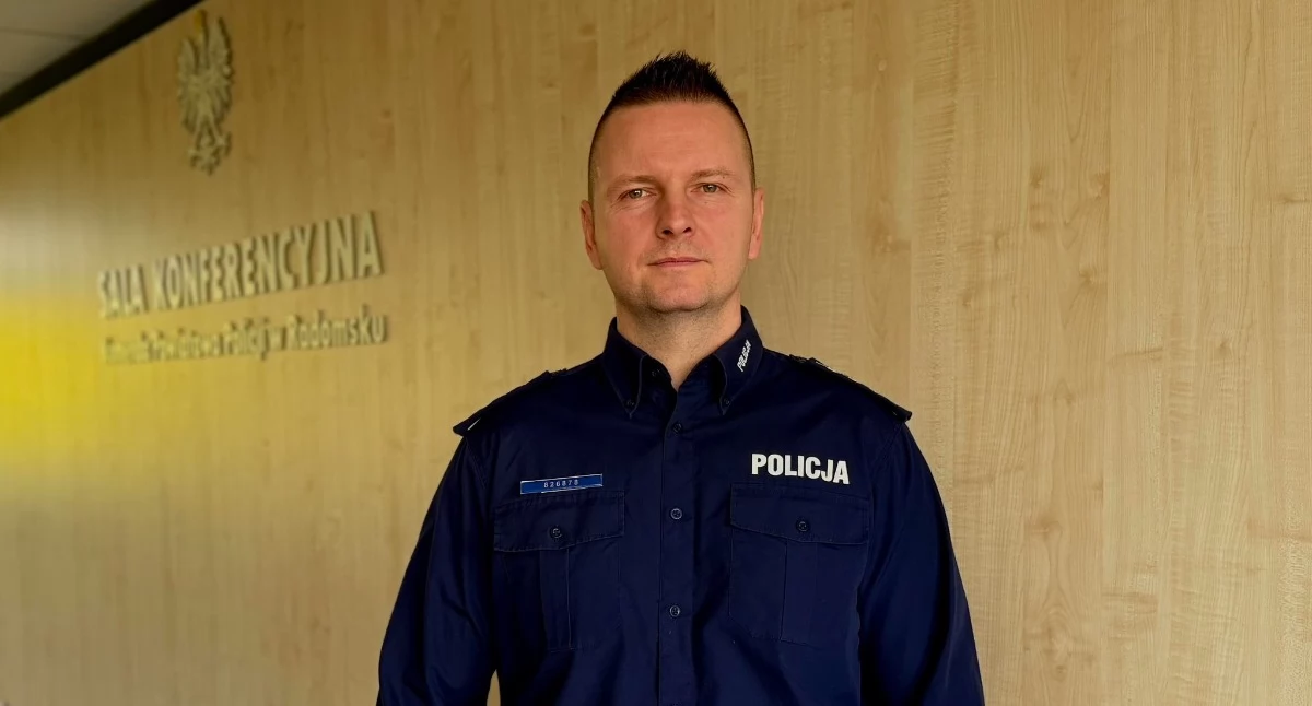 Poznaj swojego dzielnicowego. Aspirant sztabowy Wojciech Wawrzyniak. Rejon służbowy - gmina Dobryszyce