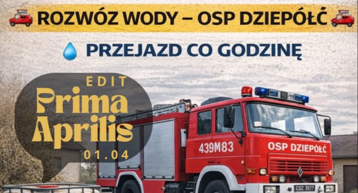 Pan Robert: - To był nieśmieszny żart. Strażacy z Dziepółci: - Ale to był tylko żart. Z okazji Prima Aprillis