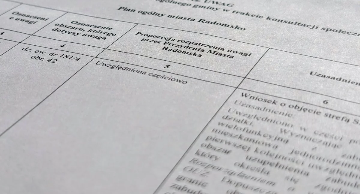 CZĘŚĆ 3: Mamy wstępną listę uwzględnionych i odrzuconych przez miasto uwag mieszkańców do Planu Ogólnego [UWAGI 115-194]