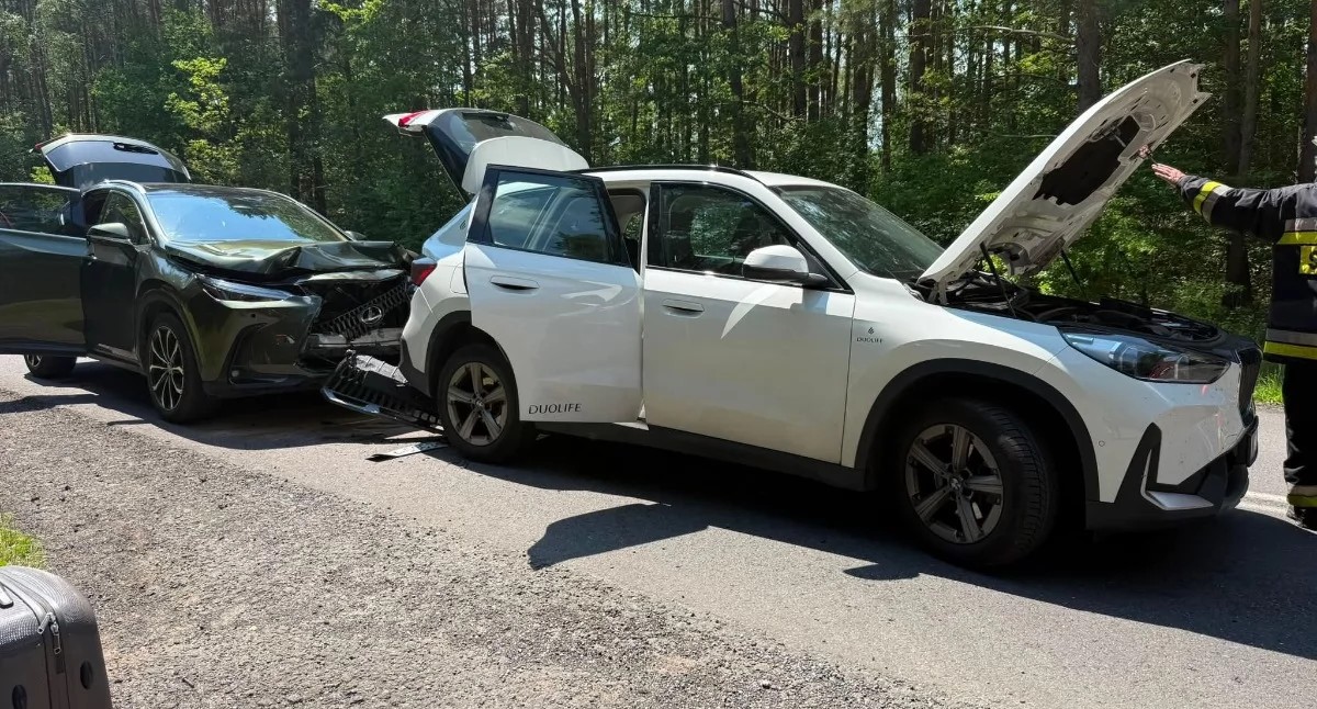 Kolizja w miejscowości Wygoda. Lexus uderzył w tył Audi 