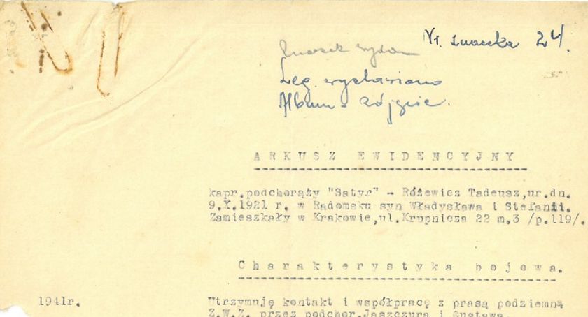W radomszczańskim muzeum jest dokument z podpisem Tadeusza Różewicza