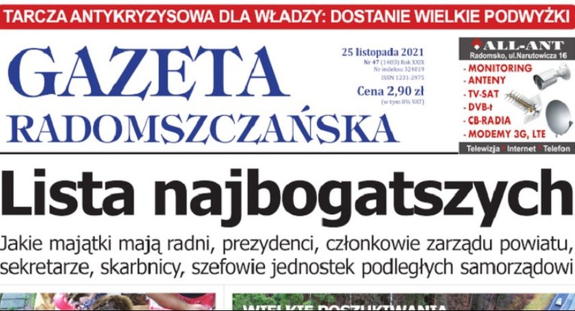 Najbogatsi w samorządzie. O czym przeczytacie w nowym wydaniu Gazety Radomszczańskiej