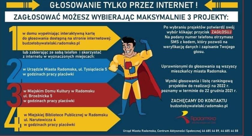 Radomszczański Budżet Obywatelski: głosowanie rozpoczęte. W tym roku tylko internetowo i tylko z telefonem