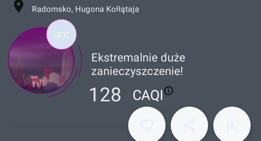Państwowy Instytut Ochrony Środowiska ostrzega: wczoraj w Radomsku powietrze było fatalne, dzisiaj może być tak samo źle