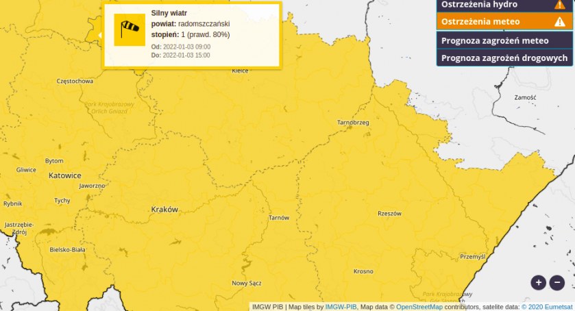 IMGW wydał ostrzeżenie meteorologiczne przed silnym wiatrem