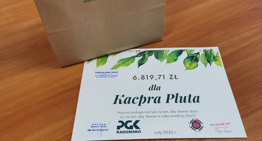 PGK i OSP Bogwidzowy dla Kacpra