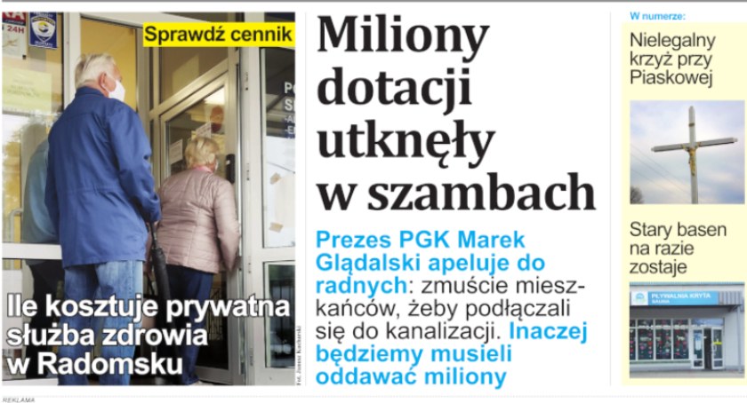 O czym piszemy w najnowszej Gazecie Radomszczańskiej: miliony dotacji utknęły w szambach