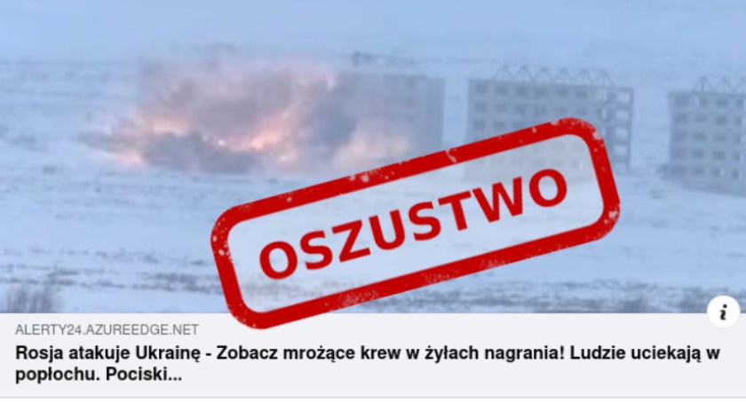 Uwaga! Filmy prezentujące inwazję wojsk rosyjskich na Ukrainę to oszustwo