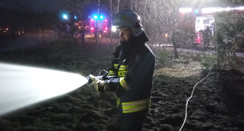 Strażacy z Wielgomłyn gasili kolejny pożar suchych traw. Ogień podszedł aż do linii lasu