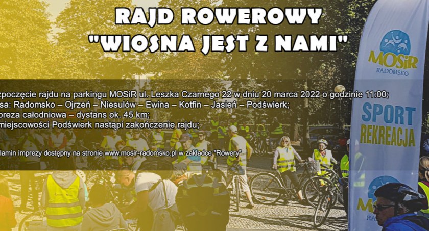 MOSiR zaprasza na pierwszy w tym roku rajd rowerowy 