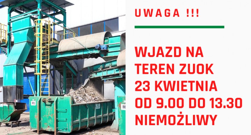 Uwaga! W najbliższą sobotę Zakład Unieszkodliwiania Odpadów Komunalnych w Płoszowie przez kilka godzin zamknięty