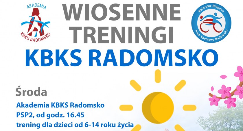 KBKS Radomsko - zaprasza na wiosenne treningi kolarsko-biegowe dla dzieci, młodzieży i dorosłych