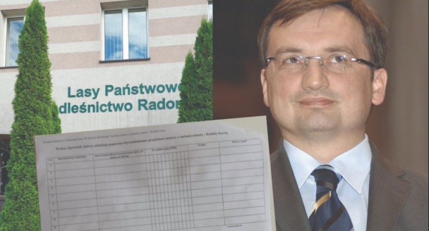 Ziobro szuka podparcia po Lasach. „Będzie dobrze widziane, jak zbierzesz trochę podpisów pod tym projektem”