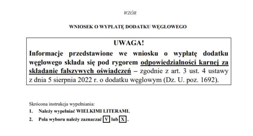 Jest już wniosek, od dzisiaj można starać się o 3 tys. zł dodatku węglowego. Uwaga! Nie trzeba kupować opału