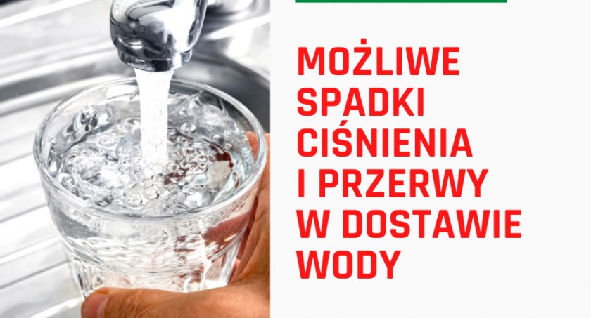 Uwaga! W sobotę woda w kranach może mieć mniejsze niż zwykle ciśnienie 