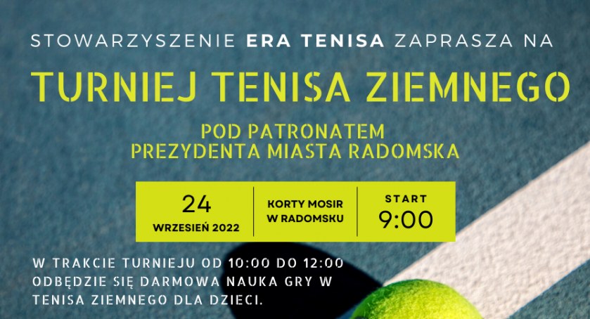 Na bezpłatną lekcję tenisa ziemnego zaprasza Era Tenisa. W sobotę odbędzie się turniej na kortach MOSiR