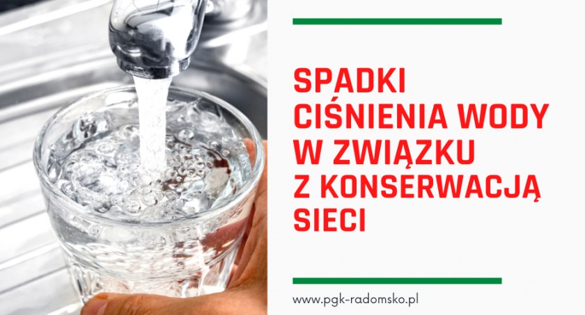 Spadki ciśnienia wody w sieci wodociągowej w najbliższym tygodniu
