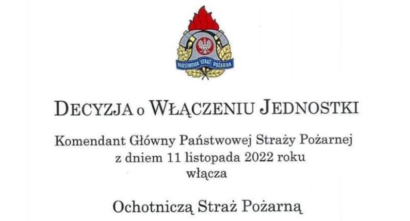 Ochotnicza Straż Pożarna z Folwarków została włączona do KSRG