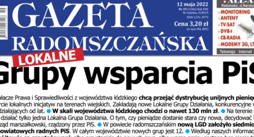 Łódzka Wyborcza o Lokalnych Grupach Działania. Gazeta Radomszczańska pisała o nich w maju