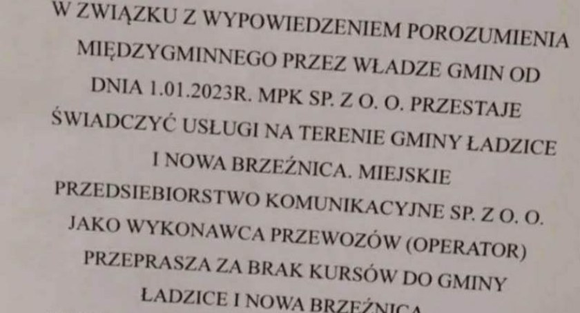 Czerwone autobusy do gminy Ładzice tylko do końca roku. Władze wypowiedziały, MPK przeprasza pasażerów