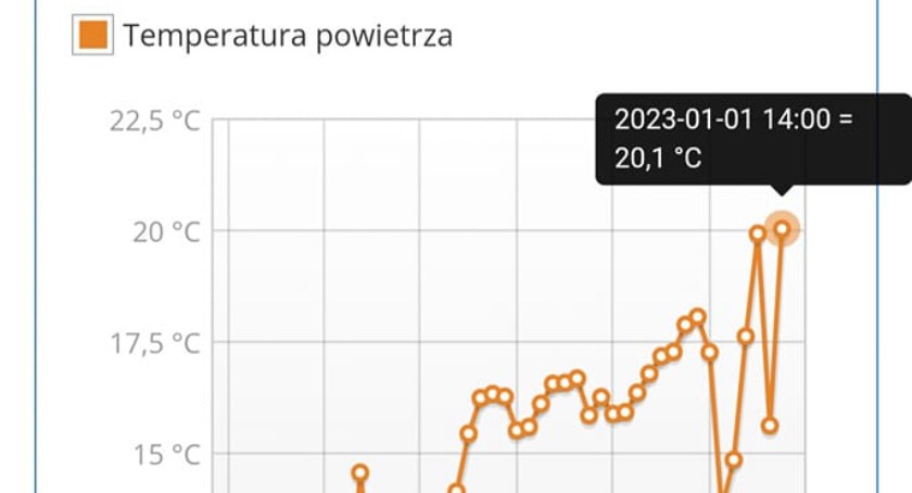 Najwyższa temperatura stycznia w województwie łódzkim w historii. Rekord padł dziś w Dobryszycach!