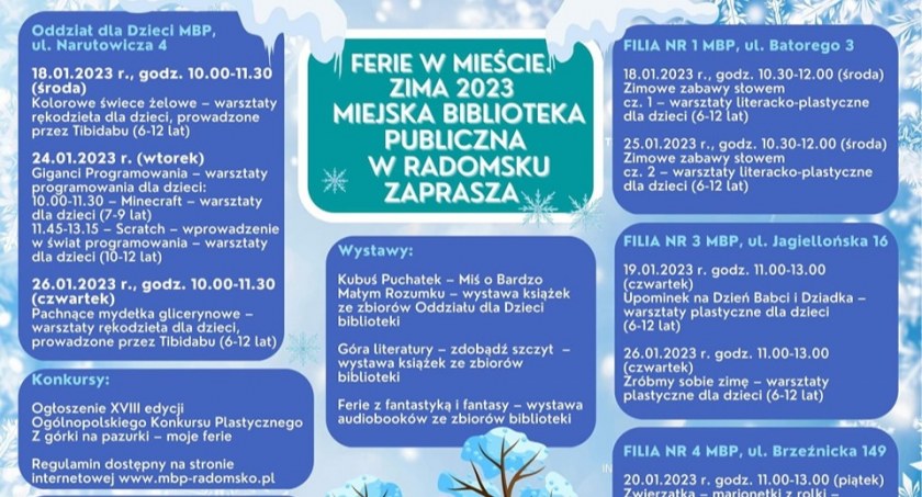 Miejska Biblioteka Publiczna zaprasza na ferie. Sprawdź ofertę