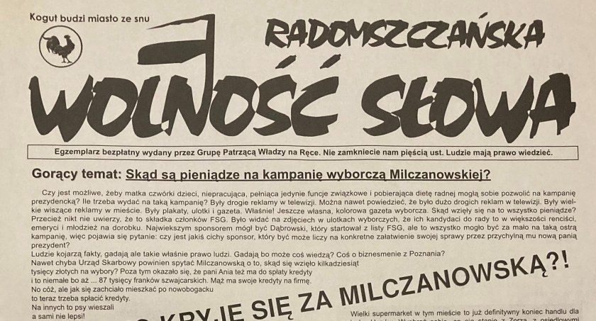 Osiem stron ścieku, pomyj i hejtu. Tak wyglądała walka wyborcza w Radomsku. Taka będzie następna? 