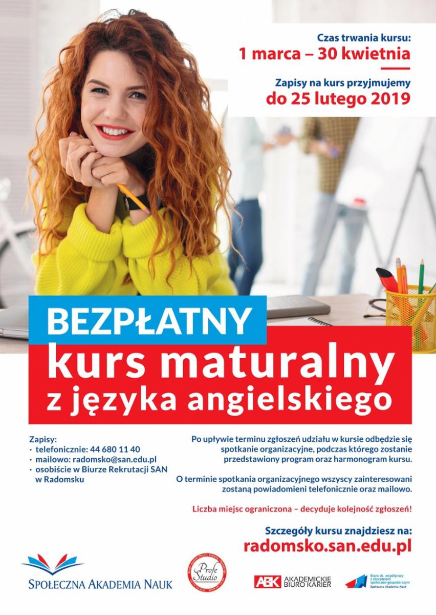 Uwaga maturzysto! Kończą się zapisy na darmowy kurs angielskiego