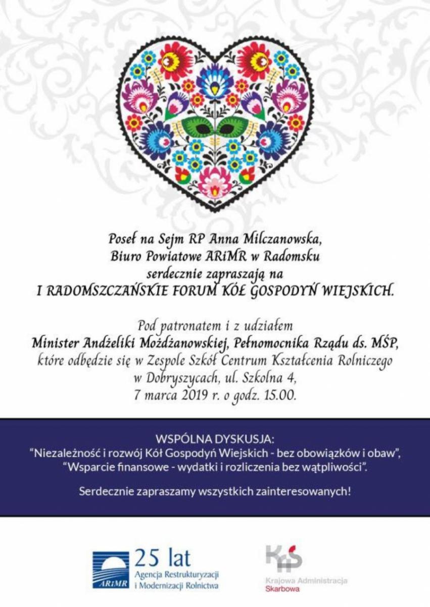 Koło Gospodyń Wiejskich zaprasza na I Radomszczańskie Forum