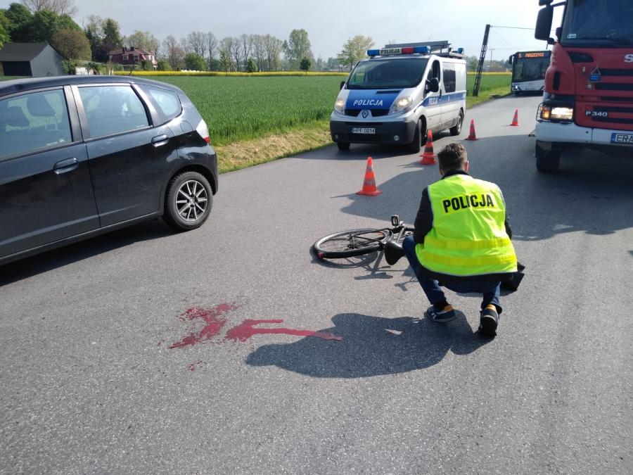85-letni rowerzysta potrącony na Sanickiej. Nie zauważył hondy