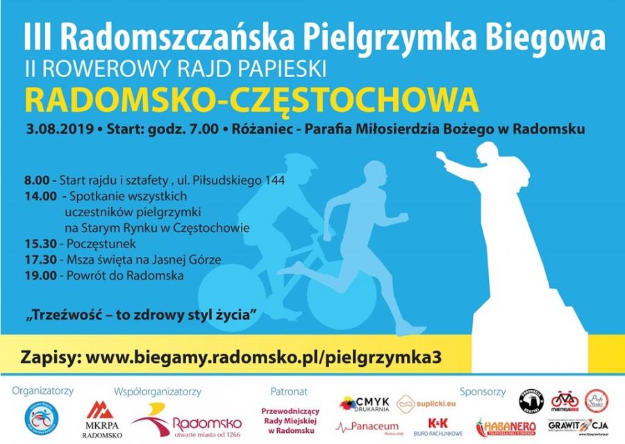 Zapisy na III Radomszczańską Pielgrzymkę Biegową i II Rajd Papieski