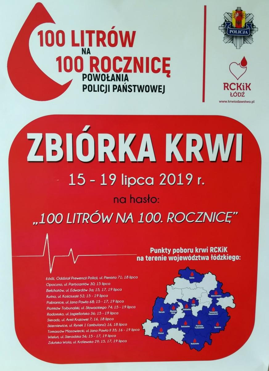 100 litrów krwi na 100-lecie Policji Państwowej. Przyłącz się