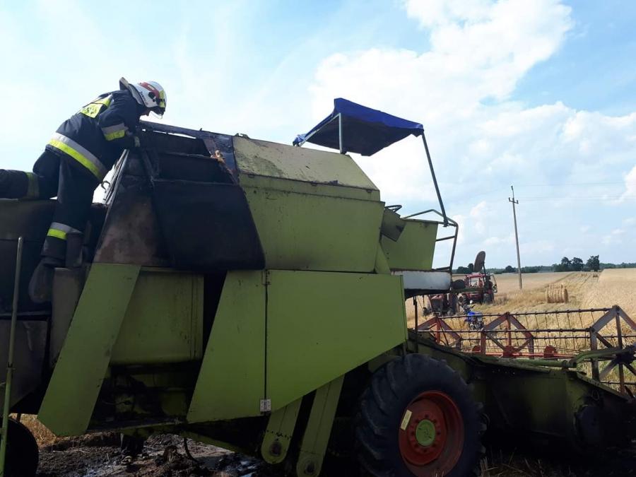 Spłonął kombajn i trzy ary ścierniska