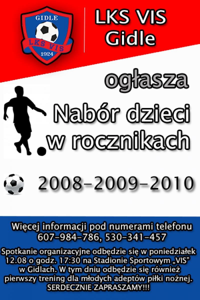 LKS VIS Gidle ogłasza nabór chłopców i dziewczynek do drużyn młodzieżowych