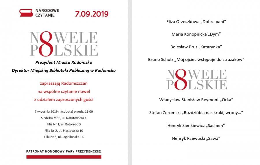 Narodowe Czytanie 2019 w miejskiej bibliotece: tym razem nowele