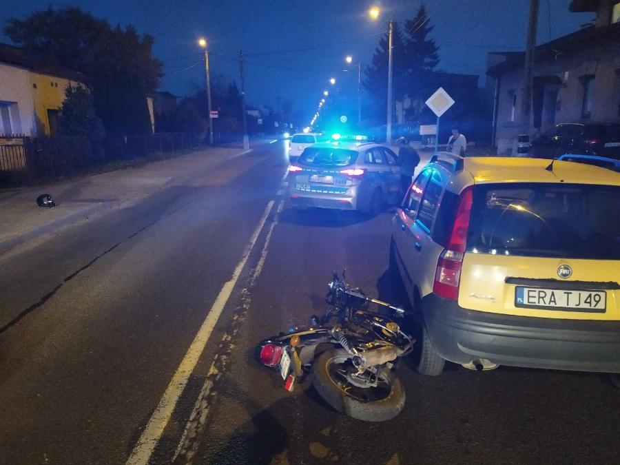 Kolizja na Przedborskiej: nietrzeźwy 25-latek z zakazem na motorowerze