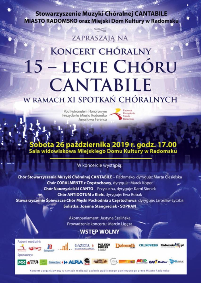 Chór Cantabile zaprasza na sobotni koncert. Jubileuszowy