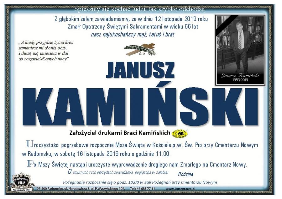 W sobotę ostatnie pożegnanie Janusza Kamińskiego. Pogrzeb o 11
