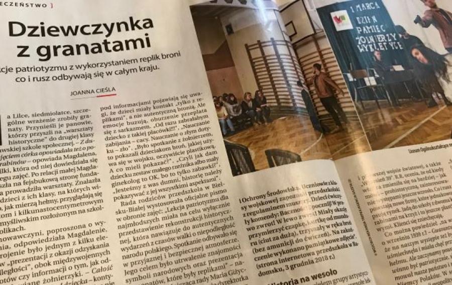 Tygodnik Polityka pisze o lekcjach patriotyzmu dla przedszkolaków z Radomska