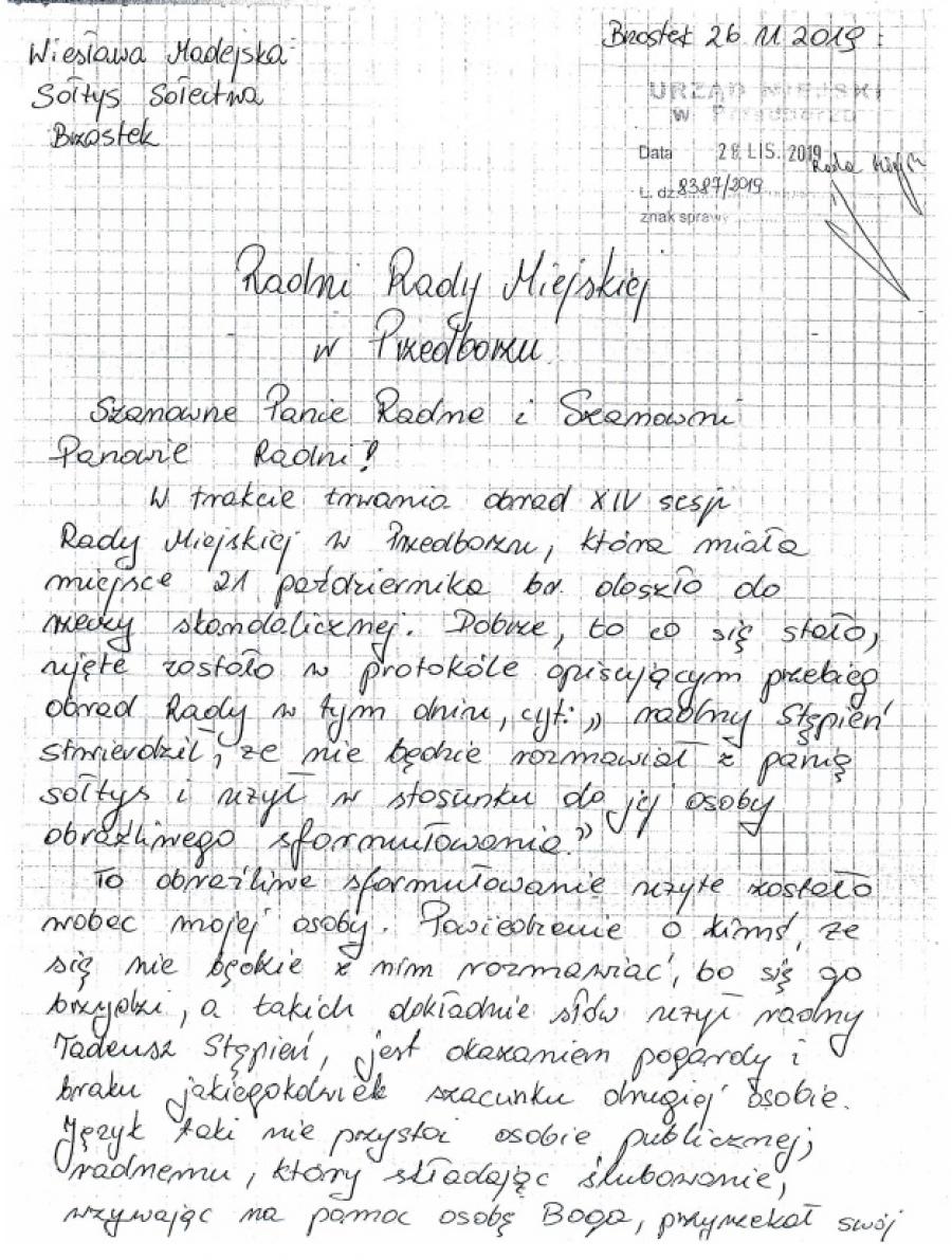 Jawny Przedbórz: przedborski radny potraktował sołtys Brzostka „z buta”
