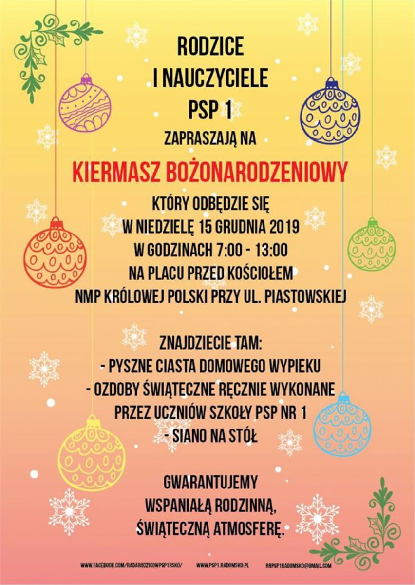 Kiermasz Bożonarodzeniowy Jedynki