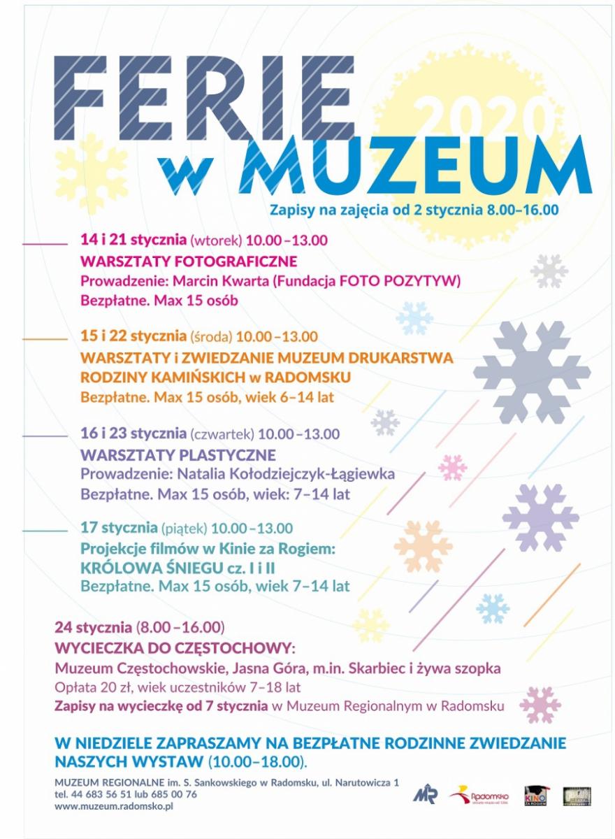 Ferie 2020: Muzeum Regionalne zaprasza