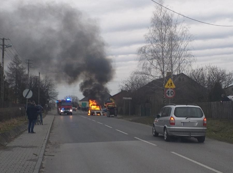 W Kobielach Wielkich spłonęła laweta