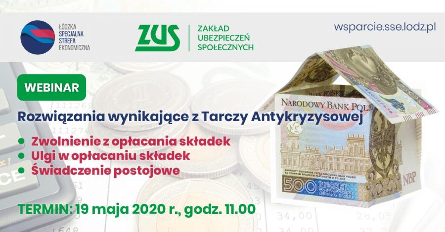 ZUS i ŁSSE zapraszają na webinarium o Tarczy Antykryzysowej